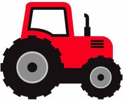 Óvodai címke, öntapadó matrica A/5 méretben 35+12 jel traktor piros