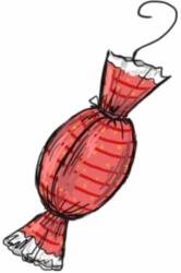 Óvodai címke, öntapadó matrica A/5 méretben 35+12 jel szaloncukor piros