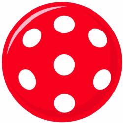 Óvodai címke, öntapadó matrica A/5 méretben 35+12 jel labda piros fehér pöttyös 59
