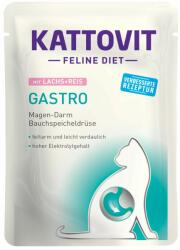 KATTOVIT 6x85g Kattovit Gastro tasakos nedves macskatáp-lazac & rizs