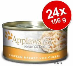Applaws 24x156g Applaws hús-/hallében nedves macskatáp-csirkemell&tök