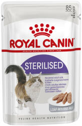 Royal Canin Kiegészítés a száraztáphoz: 12x85g Royal Canin Sterilised Loaf nedvestáp