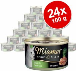 Miamor 24x100g Miamor finom filék tonhal & fürjtojás aszpikban táplálékkiegészítő macskaeledel
