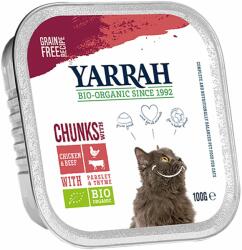 Yarrah 6x100g Yarrah bio-falatkák szószban - bio csirke, bio marha, bio petrezselyem nedves macskatáp