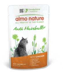 Almo Nature 6x70g Almo Nature Functional Anti Hairball nedves macskatáp-csirke