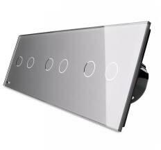 LIVOLO Intrerupator dublu+dublu+dublu Livolo vl-c702c702c702-15 cu touch din sticla Gri (vl-c702/c702/c702-15)