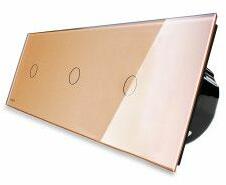 LIVOLO Intrerupator triplu Livolo vl-c701c701c701-13 cu touch din sticla Auriu (vl-c701/c701/c701-13)
