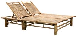 vidaXL Șezlong de plajă pentru 2 persoane, bambus (43715) - comfy