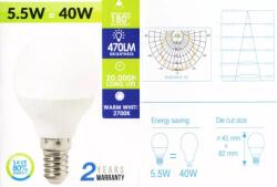 V-TAC 5.5W opál gömb LED izzó E14 (melegfehér) (vt 5w e14 ww)