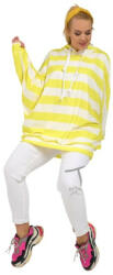 Taffi sárga fehér csíkos kapucnis pulóver