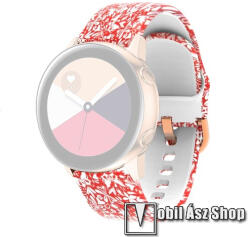  Okosóra szíj - szilikon - FEHÉR PILLANGÓ MINTÁS - 86mm+128mm hosszú, 22mm széles - SAMSUNG Galaxy Watch 46mm / Watch GT2 46mm / Watch GT 2e / Galaxy Watch3 45mm / Honor MagicWatch 2 46mm