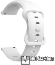  Okosóra szíj - szilikon - FEHÉR - 96mm+129mm hosszú, 22mm széles - SAMSUNG Galaxy Watch 46mm / Watch GT2 46mm / Watch GT 2e / Galaxy Watch3 45mm / Honor MagicWatch 2 46mm