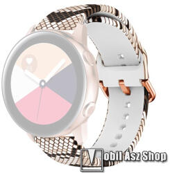 Okosóra szíj - szilikon - KÍGYÓBŐR MINTÁS - 86mm+128mm hosszú, 22mm széles - SAMSUNG Galaxy Watch 46mm / Watch GT2 46mm / Watch GT 2e / Galaxy Watch3 45mm / Honor MagicWatch 2 46mm