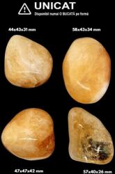 Palm Stone Citrin Mineral Natural Brazilia 43-55 x 30-36 x 16-25 mm - ( XXL ) - 1 Buc