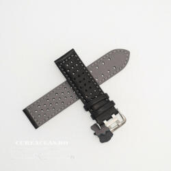  Curea perforata neagra cu cusătură gri 18mm - 3805418 - cureaceas
