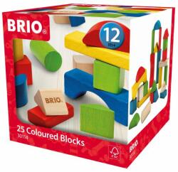 BRIO Set blocuri colorate din lemn 25 piese 30114 Brio (BRIO30114)
