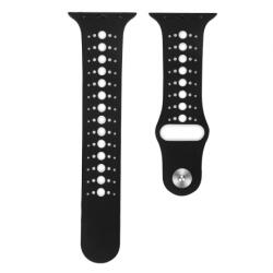 BSTRAP Silicone Sport curea pentru Apple Watch 42/44/45mm, Black White (SAP007C12)