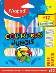 Maped Color Peps Jungle kimosható 2,8mm 12db-os - Különböző szín+12 ajándék matrica (IMA845435)