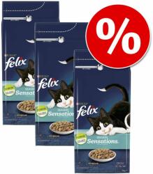 FELIX 3x2kg Felix Sensations Seaside Sensations lazac & zöldség száraz macskatáp