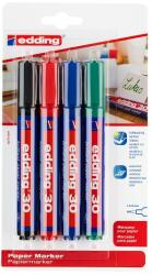 edding Marker permanent Edding 30, varf 1.5-3 mm, 4 culori/blister (ED30099B) - birotica-asp