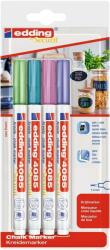 edding Marker Edding 4085, cu creta lichida, varf rotund 1-2 mm, 4 culori metalice/blister (ED408512)