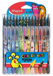 Maped Filctoll és színes ceruza készlet, MAPED "Color'Peps Monster" 12+15 különböző szín (IMA984718)