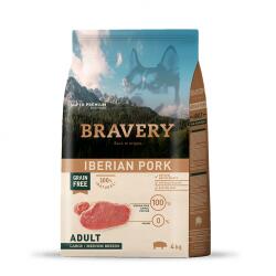 Bravery Iberian Pork Medium & Large Breeds Adult Dog - Пълноценна храна за израснали кучета от средни и едри породи с иберийско свинско 4 кг