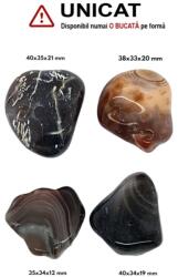 Palm Stone Agata de Botswana Naturala Brazilia - 35-40 x 33-35 x 12-20 mm - ( XL )