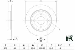 Bosch Disc frana BOSCH 0 986 479 F63 (0 986 479 F63) - automobilus