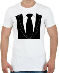 printfashion Klasszikus nyakkendő - Férfi póló - Fehér (5216026)
