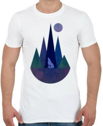 printfashion Farkas és hegyek 1 - Férfi póló - Fehér (5232642)