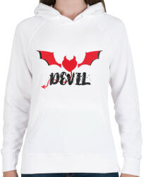 printfashion DEVIL - Női kapucnis pulóver - Fehér (2208521)