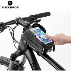 ROCKBROS Geanta cadru bicicleta RockBros, suport telefon, impermeabila, negru