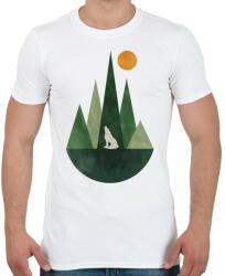 printfashion Farkas és a hegyek 4 - Férfi póló - Fehér (5233190)