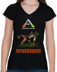 printfashion ark-spinosaurus - Női V-nyakú póló - Fekete (5217487)