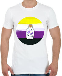 printfashion Egy üvegnyi virág - Férfi póló - Fehér (5220850)