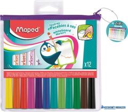 Maped Marker`Peps Filctoll készlet 1,5mm kimosható fehértáblához 12 különböző szín (IMA741817)