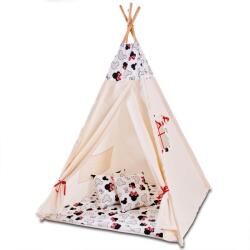 Kidizi Cort copii stil indian Teepee Tent Kidizi Minnie, include covoras gros si 2 perne, stabilizator cadou (5949221105437)