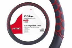  AMIO Univerzális fekete kormányvédő piros varrással SWC-23-M (37-39cm) (02560)