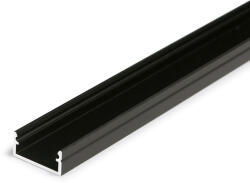 Topmet Begton12 alumínium LED U-profil, fekete (előlap: C, J) - C7020021 - szálban (C7020021)