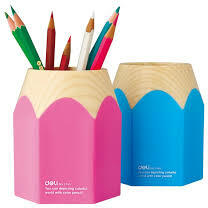 Deli Suport instrumente de scris Creion roz / bleu