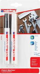 edding Marker Edding 750, cu vopsea, corp metalic, varf 2-4 mm, negru/alb, blister (ED75000B)
