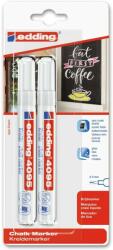 edding Marker Edding 4095 cu creta lichida, varf 2-3 mm, alb, 2 bucati/blister (ED409550) - birotica-asp