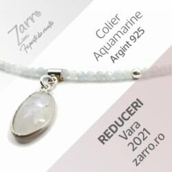 Zarro Design Colier Aquamarine si Argint 925 cu Pandantiv Labradorit