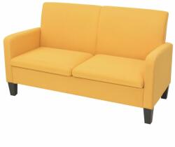 vidaXL Canapea cu 2 locuri, 135 x 65 x 76 cm, galben (244710) Canapea