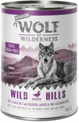 Wolf of Wilderness 6x400g Wolf of Wilderness Senior nedves kutyatáp - Wild Hills - kacsa & borjú