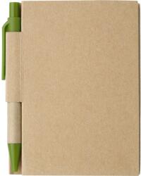  Jegyzetfüzet A/7 újrahasznosított +toll, 80lap natúr/zöld (fekete tollbetéttel) (6419-29)