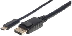 Manhattan 152471 USB 3.1-C apa - DisplayPort apa Monitor adapter kábel 1m - Fekete (152471)