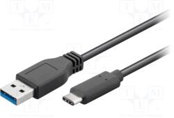 Goobay 71221 USB-A - USB-C (apa - apa) kábel 2m - Fekete (71221)