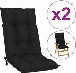 vidaXL Perne scaun cu spătar înalt, 2 buc. negru 120x50x7 cm textil (314254)
